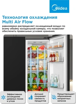 Холодильник Midea MDRS710FGE30 2-хкамерн. черный инвертер - купить недорого с доставкой в интернет-магазине