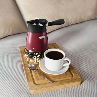 Кофеварка электрическая турка Kitfort КТ-7499 1000Вт красный/черный - купить недорого с доставкой в интернет-магазине