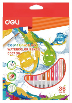 Карандаши цв. Deli EC00730 Color Emotion акварель. липа 36цв. коробка/европод. - купить недорого с доставкой в интернет-магазине