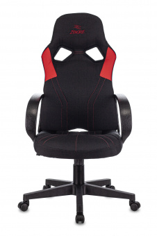 Кресло игровое Zombie RUNNER черный/красный ткань/эко.кожа крестов. пластик - купить недорого с доставкой в интернет-магазине