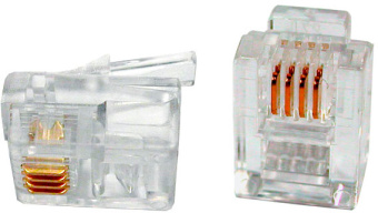 Коннектор Hyperline PLUG-6P4C-P-C2-100 (упак.:100шт) 100м прозрачный - купить недорого с доставкой в интернет-магазине