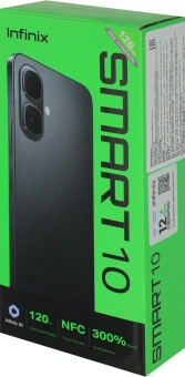 Смартфон Infinix X6725D Smart 10 128Gb 4Gb черный моноблок 3G 4G 2Sim 6.67" 720x1600 Android 15 8Mpix 802.11 a/b/g/n/ac NFC GPS Protect FM microSD max2048Gb - купить недорого с доставкой в интернет-магазине