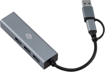 Разветвитель USB-C + USB-A Digma DHUB-LAN-4port 4порт. серебристый - купить недорого с доставкой в интернет-магазине