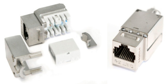 Модуль Hyperline KJNE-8P8C-C5E-90-SH-F-WH информ. KeystoneRJ45 кат.5E FTP стальной (упак.:1шт) - купить недорого с доставкой в интернет-магазине