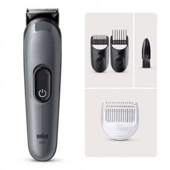 Триммер Braun AIO3500 серый (насадок в компл:3шт) - цена, купить или заказать с доставкой в интернет-магазине Триммер Braun AIO3500 серый (насадок в компл:3шт) - купить недорого с доставкой в интернет-магазине