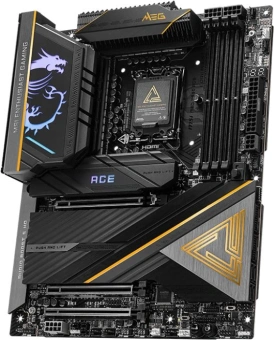 Материнская плата MSI MEG Z890 ACE  Soc-1851 Intel Z890 4xDDR5 ATX AC`97 8ch(7.1) 10Gigabit RAID+HDMI - купить недорого с доставкой в интернет-магазине