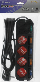 Сетевой удлинитель Most A10 5м (6 розеток) черный (коробка) - купить недорого с доставкой в интернет-магазине