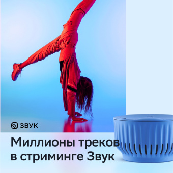 Умная колонка Sber Boom Mini SBDV-00095 Салют голубой 5W 1.0 BT/Wi-Fi (SBDV-00095L) - купить недорого с доставкой в интернет-магазине