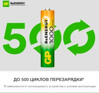 Аккумулятор GP 100AAAHCRGY-CRB10 AAA NiMH 1000mAh (10шт) блистер - купить недорого с доставкой в интернет-магазине