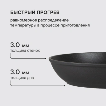 Сковорода Rondell Tierno RDA-1576 круглая 26см покрытие: Xylan Plus ручка несъемная (без крышки) черный - купить недорого с доставкой в интернет-магазине