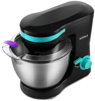 Миксер планетарный Kitfort КТ-3044-4 1000Вт черный/бирюзовый - купить недорого с доставкой в интернет-магазине