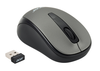 Мышь Acer OMR134 серый оптическая (1000dpi) беспроводная USB для ноутбука (2but) - купить недорого с доставкой в интернет-магазине