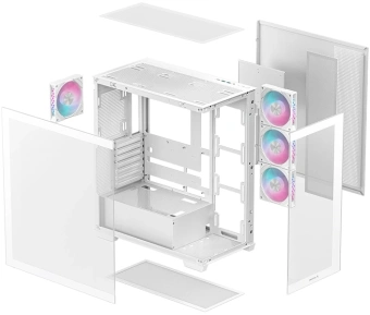 Корпус Deepcool CG580 4F WH белый без БП ATX 8x120mm 3x140mm 1xUSB3.0 audio bott PSU - купить недорого с доставкой в интернет-магазине