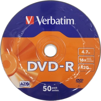 Диск DVD-R Verbatim 4.7Gb 16x bulk (50шт) (43788) - купить недорого с доставкой в интернет-магазине