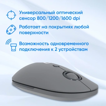 Мышь Оклик 408MW графитовый оптическая 1600dpi silent беспров. USB для ноутбука 4but (2007533) - купить недорого с доставкой в интернет-магазине