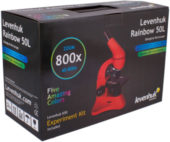 Микроскоп Levenhuk Rainbow 50L монокуляр 40-800x на 3 объектива лунный камень - купить недорого с доставкой в интернет-магазине