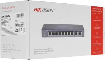 Коммутатор Hikvision DS-3E0310P-E/M(B) 8x100Мбит/с 1x1Гбит/с 8PoE+ 60W неуправляемый - купить недорого с доставкой в интернет-магазине