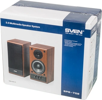 Колонки Sven SPS-702 2.0 черный 40Вт - купить недорого с доставкой в интернет-магазине
