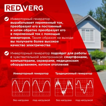 Генератор RedVerg RD-IG3300H-O 3.3кВт - купить недорого с доставкой в интернет-магазине