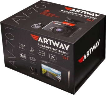 Видеорегистратор Artway AV-701 черный 8Mpix 2160x3840 2160p 170гр. GPS Novatek 96670 - купить недорого с доставкой в интернет-магазине