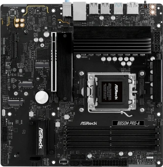 Материнская плата Asrock B850M PRO-A Socket AM5 AMD B850 4xDDR5 mATX AC`97 8ch(7.1) 2.5Gg RAID+HDMI+DP - купить недорого с доставкой в интернет-магазине