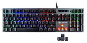 Клавиатура A4Tech B765 механическая серый USB for gamer LED (B765 GREY/NEON (GREEN SWITCH)) кабель 1.8м - купить недорого с доставкой в интернет-магазине