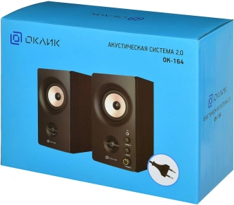 Колонки Оклик OK-164 2.0 черный 30Вт - купить недорого с доставкой в интернет-магазине