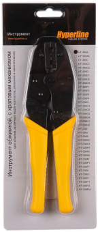 Инструмент обжимной Hyperline HT-336A для RJ-58, RG-59, RG-62 (упак:1шт) черный/желтый - купить недорого с доставкой в интернет-магазине