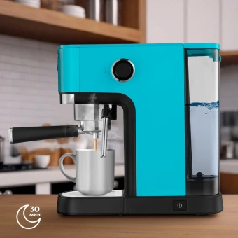 Кофеварка рожковая Kitfort КТ-7461 1350Вт бирюзовый/черный - купить недорого с доставкой в интернет-магазине