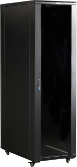 Шкаф серверный Lanmaster (TWT-CBB-47U-6X6-G1) напольный 47U 600x600мм пер.дв.стекл металл 2 бок.пан. 800кг черный 526мм 95кг 2277мм IP20 металл - купить недорого с доставкой в интернет-магазине