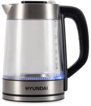 Чайник электрический Hyundai HYK-G4015 1.9л. 2200Вт черный/серебристый корпус: стекло - купить недорого с доставкой в интернет-магазине