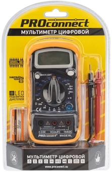 Мультиметр PROconnect MAS838L DT858L цифровой черный/желтый (13-3022) - купить недорого с доставкой в интернет-магазине
