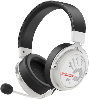 Наушники с микрофоном A4Tech Bloody MR590 Sports белый/черный 1.5м мониторные BT/Radio/3.5mm оголовье (MR590+ WIRED/SPORT WHITE) - купить недорого с доставкой в интернет-магазине