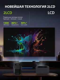 Проектор Cactus CS-PRH.01B.WUXGA-A 2LCD 1400Lm ANSI (1920x1080) 4000:1 ресурс лампы:50000часов 2xUSB typeA 2xHDMI 4кг - купить недорого с доставкой в интернет-магазине