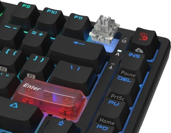 Клавиатура A4Tech MS76 механическая черный USB Multimedia for gamer LED кабель 1.8м - купить недорого с доставкой в интернет-магазине
