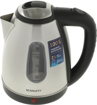 Чайник электрический Scarlett SC-EK21S88 1.8л. 2200Вт черный/серебристый корпус: металл (EK21S88) - купить недорого с доставкой в интернет-магазине