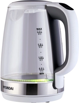 Чайник электрический Hyundai HYK-G8880 2л. 2200Вт серый/серебристый корпус: стекло - купить недорого с доставкой в интернет-магазине