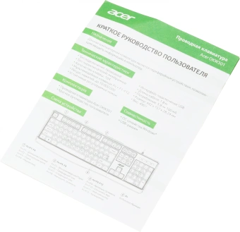 Клавиатура Acer OKW301 черный USB (ZL.KBDCC.01A) кабель 1.8м - купить недорого с доставкой в интернет-магазине