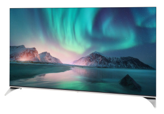 Телевизор QLED Hyundai 55" H-LED55QBU7500 Android TV Frameless черный/серебристый 4K Ultra HD 60Hz DVB-T DVB-T2 DVB-C DVB-S DVB-S2 USB WiFi Smart TV - купить недорого с доставкой в интернет-магазине