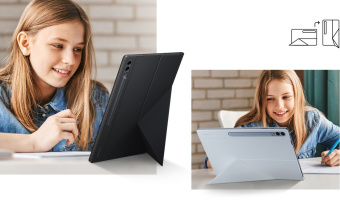 Чехол Samsung для Samsung Galaxy Tab S9/S9 FE/S10 FE Smart Book Cover полиуретан черный (EF-BX710PBEGRU) - купить недорого с доставкой в интернет-магазине