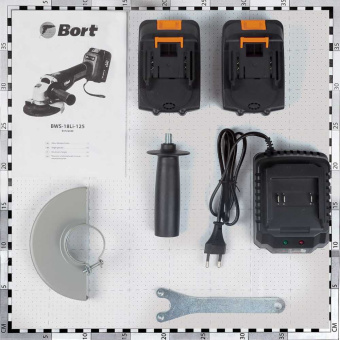 Углошлифовальная машина Bort BWS-18Li-125 1000Вт 9000об/мин рез.шпин.:M14 d=125мм (93722340) - купить недорого с доставкой в интернет-магазине