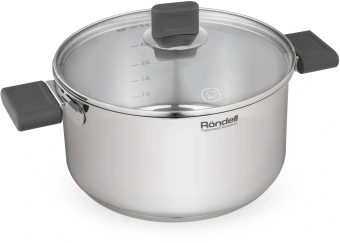 Кастрюля Rondell Quadro RDS-1597 5.1л. d=24см (с крышкой) стальной - купить недорого с доставкой в интернет-магазине