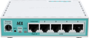 Маршрутизатор MikroTik hEX refresh (E50UG) 10/100/1000BASE-TX белый - купить недорого с доставкой в интернет-магазине