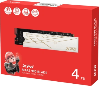 Накопитель SSD A-Data PCIe 5.0 x4 4TB SMAR-980B-4TCS Mars 980 Blade M.2 2280 - купить недорого с доставкой в интернет-магазине