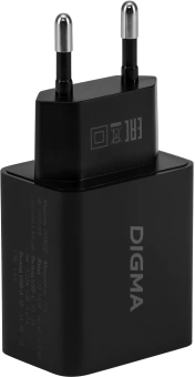 Сетевое зар./устр. Digma DGW2D 20W 3A+1A (PD+QC) USB-C/USB-A универсальное черный (DGW2D0F110BK) - купить недорого с доставкой в интернет-магазине