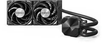 Система водяного охлаждения Montech HyperFlow Silent 240 Soc-AM5/AM4/1200/1700/1851 черный 4-pin 24.8dB Al 310W Ret (HS240BK) - купить недорого с доставкой в интернет-магазине