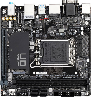 Материнская плата Gigabyte H610I Soc-1700 Intel H610 2xDDR5 mini-ITX AC`97 8ch(7.1) GbLAN+VGA+HDMI+DP - купить недорого с доставкой в интернет-магазине