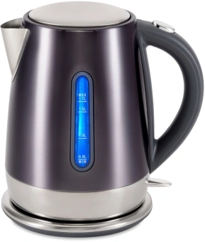Чайник электрический Hyundai HYK-S7777 1.7л. 2200Вт графит/серебристый корпус: металл - купить недорого с доставкой в интернет-магазине