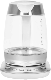 Чайник электрический Hyundai HYK-G4033 1.7л. 2200Вт белый/серебристый корпус: стекло - купить недорого с доставкой в интернет-магазине