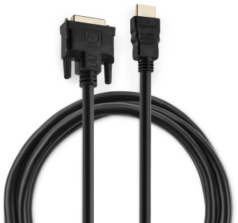 Кабель аудио-видео Buro HDMI (m)/DVI-D (Dual Link) (m) 1.8м. позолоч.конт. черный (BHP RET HDMI_DVI18) - купить недорого с доставкой в интернет-магазине